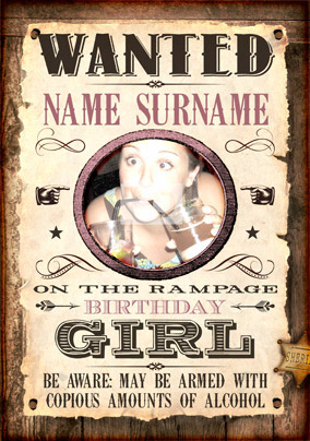 Wanted Birthday Girl Poster
